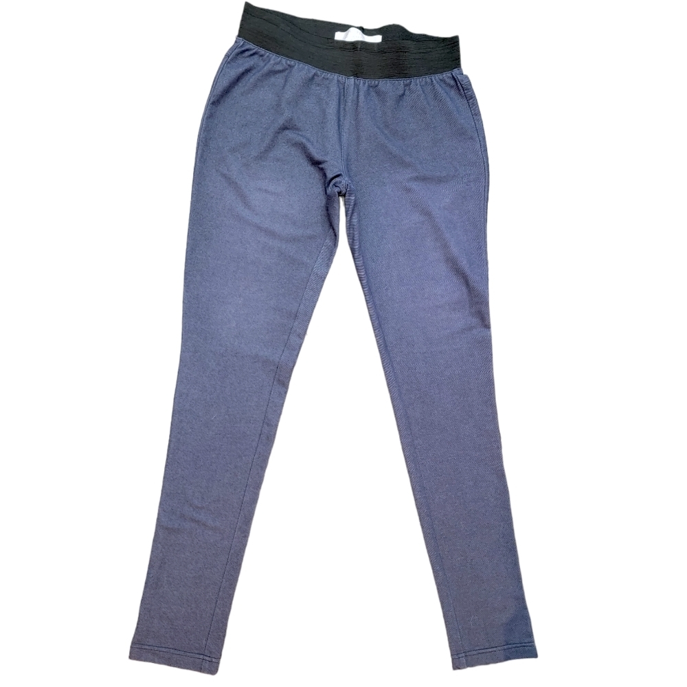 Badgley Mischka American Glamour Faux Denim Blue Leggings Size Medium - Picture 1 of 7